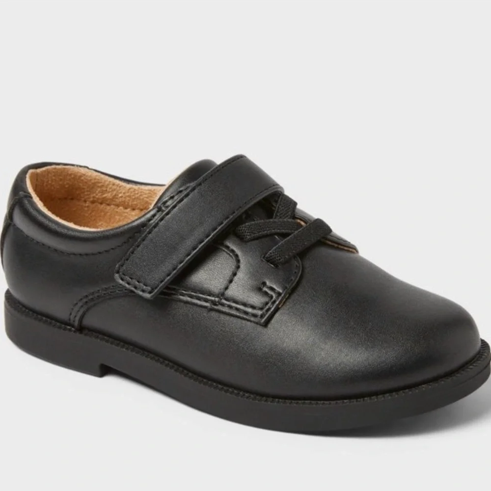 Toddler Miles Dress Shoes - Cat & Jack™ Black 9T: Hook and Loop Closure,